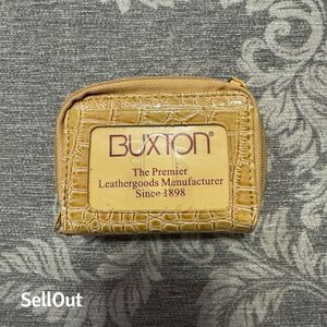 Vintage Buxton Leather Slim Fold Wallet Yellow Unisex Card Holder